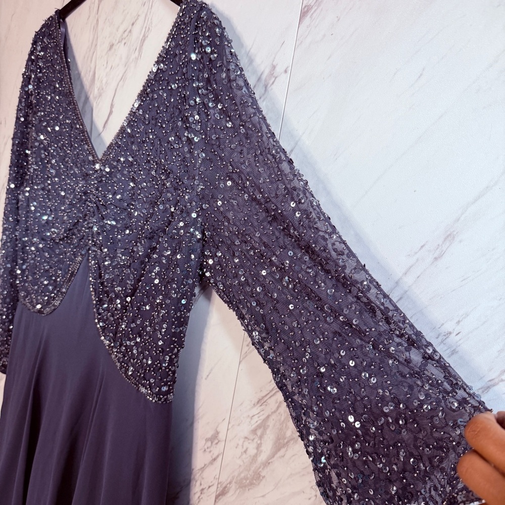 J Kara Beaded Special Occasion Gown Dress SZ 12P - Picture 6 of 10